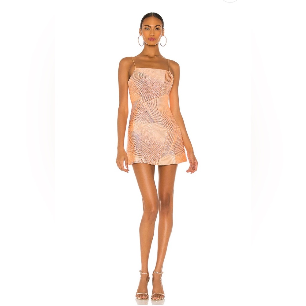 The Bar Peach Mini Dress